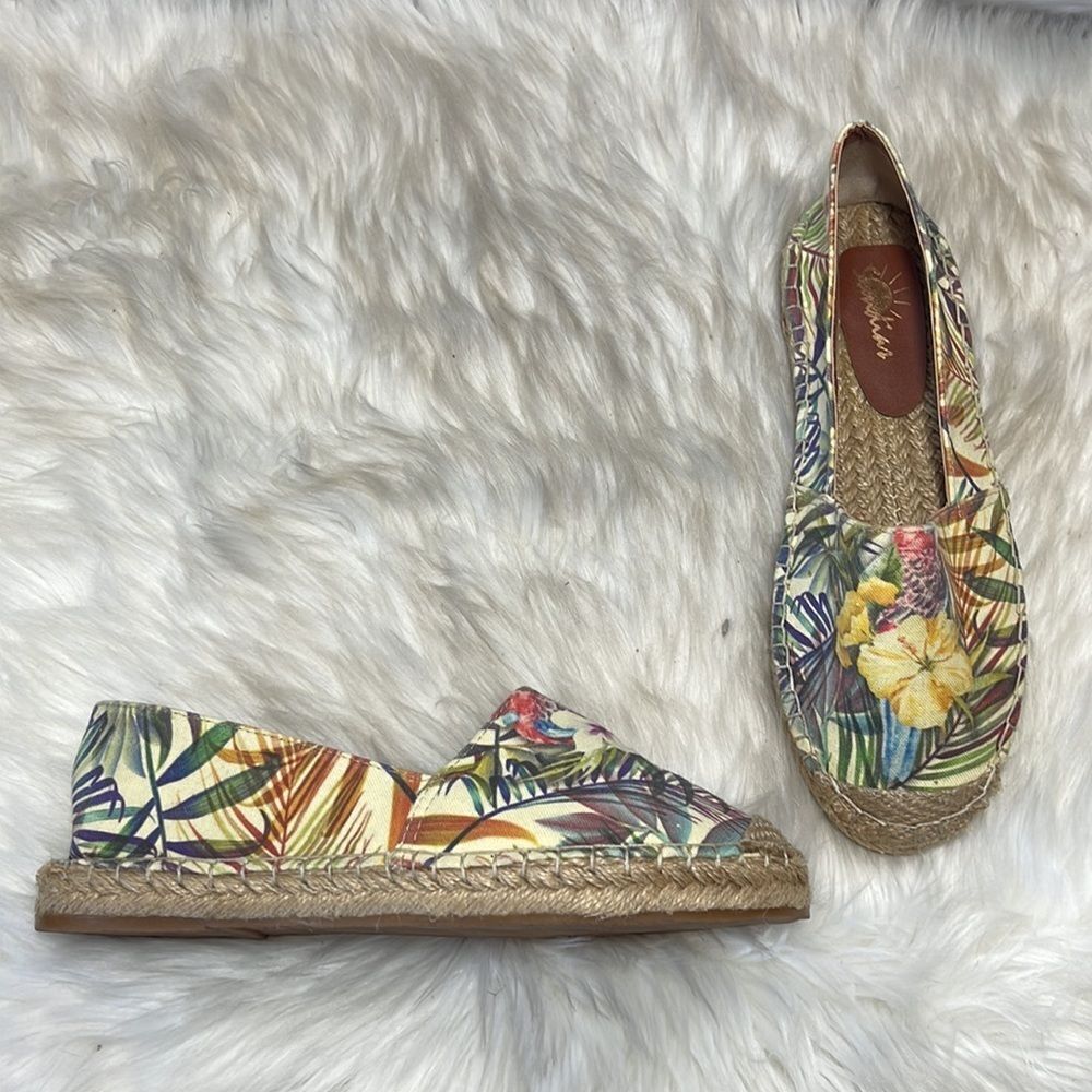 Sundias NWOT Tropical Palm Print Espadrilles Sz 40/9‎